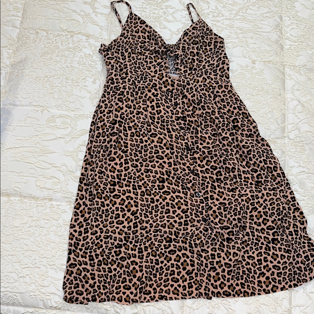 Leopard Print Spaghetti Strap Dress